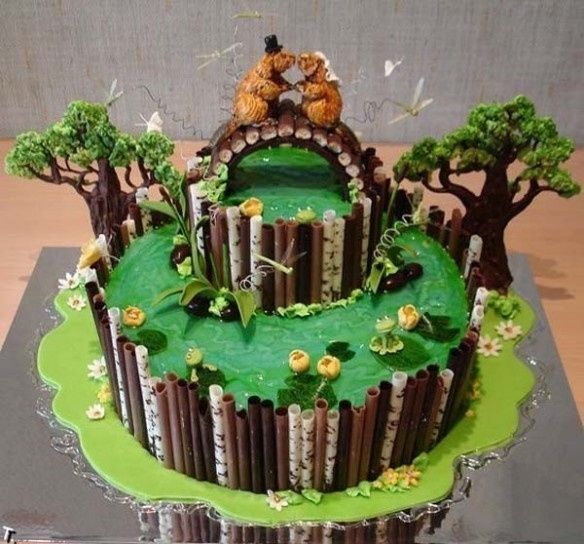 Tarta de bosque animado