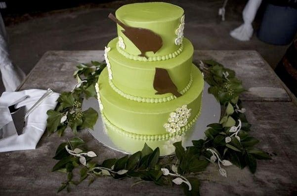 Tarta de pajaritos en arbusto