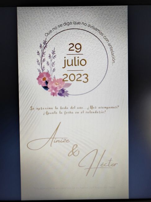 Nuestro 'save the Date' 2