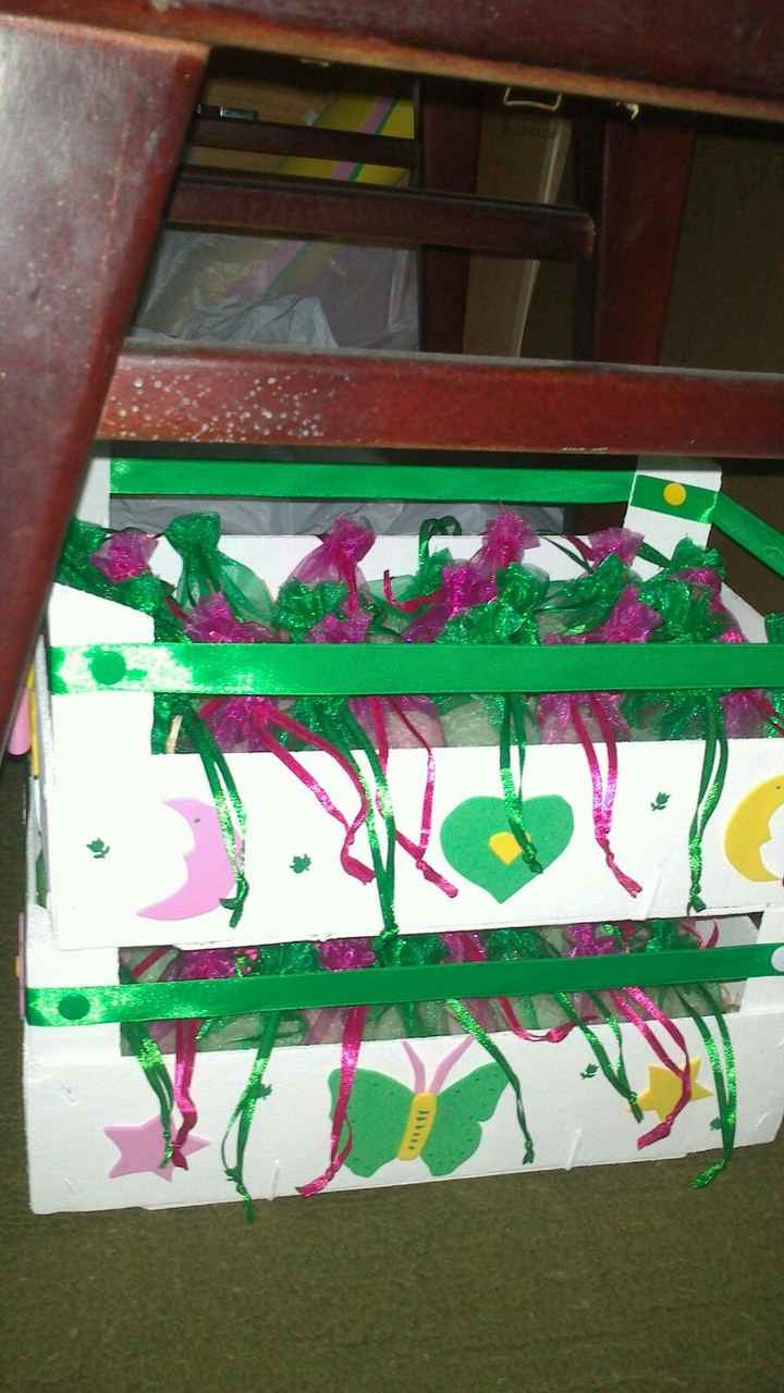 cajas con bolsas de organza para el arroz