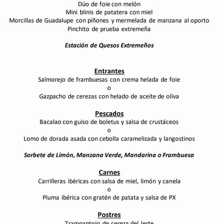 Dudas al escoger menú en Hospes Palacio de Arenales - 2