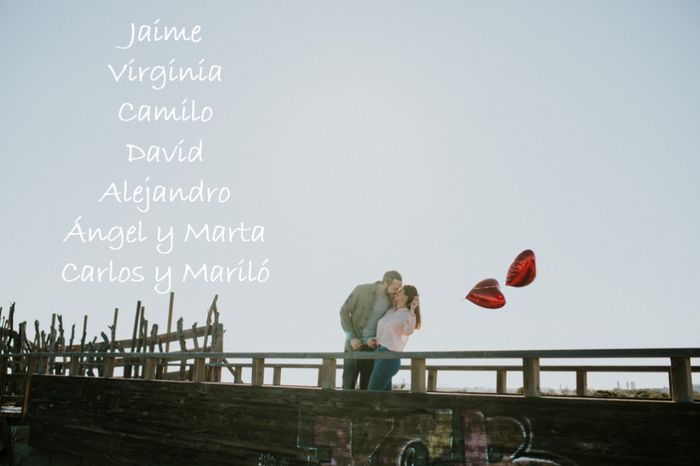 Seating plan (mesa amigos Javi) con foto preboda