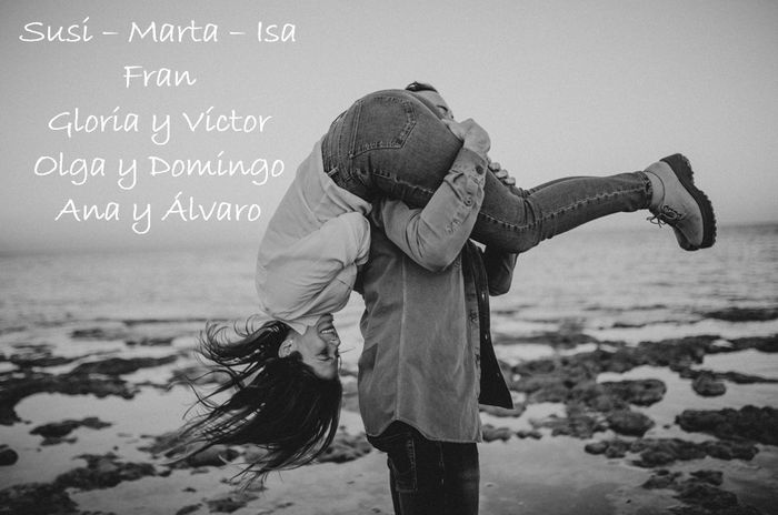 Seating plan (mesa compañeros trabajo) con foto preboda