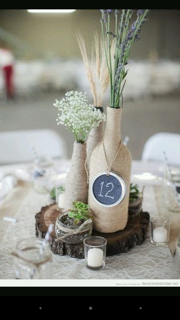 Centros de mesa con botellas de vino - 5