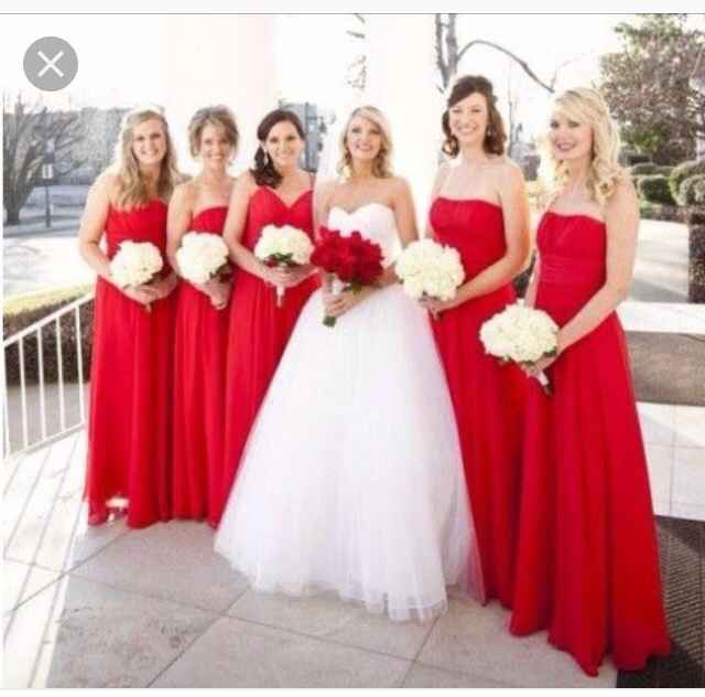  Busco foto damas vestido rojo zapatos blancos y novia de blanco y zapatos rojos - 1
