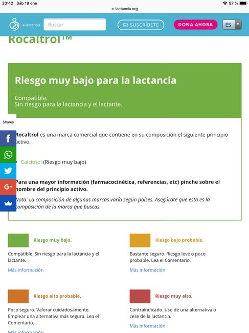 Rocaltrol compatible lactancia