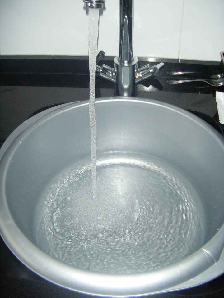 Barreño con agua