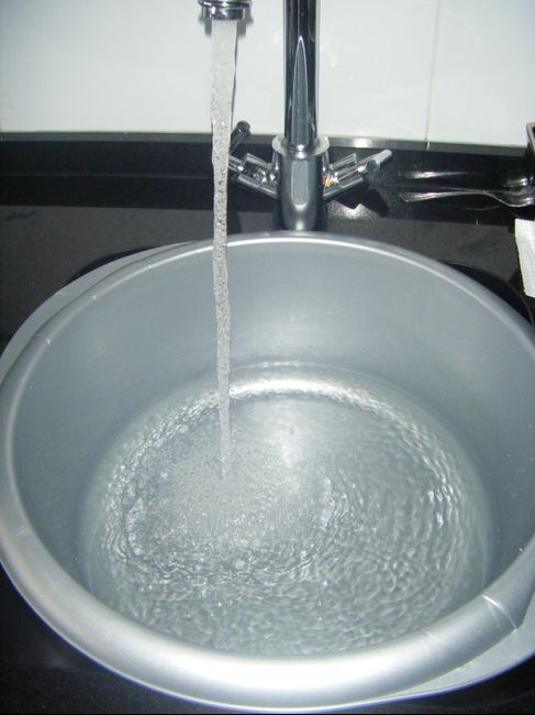 Barreño con agua