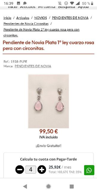 Pendientes novia 6