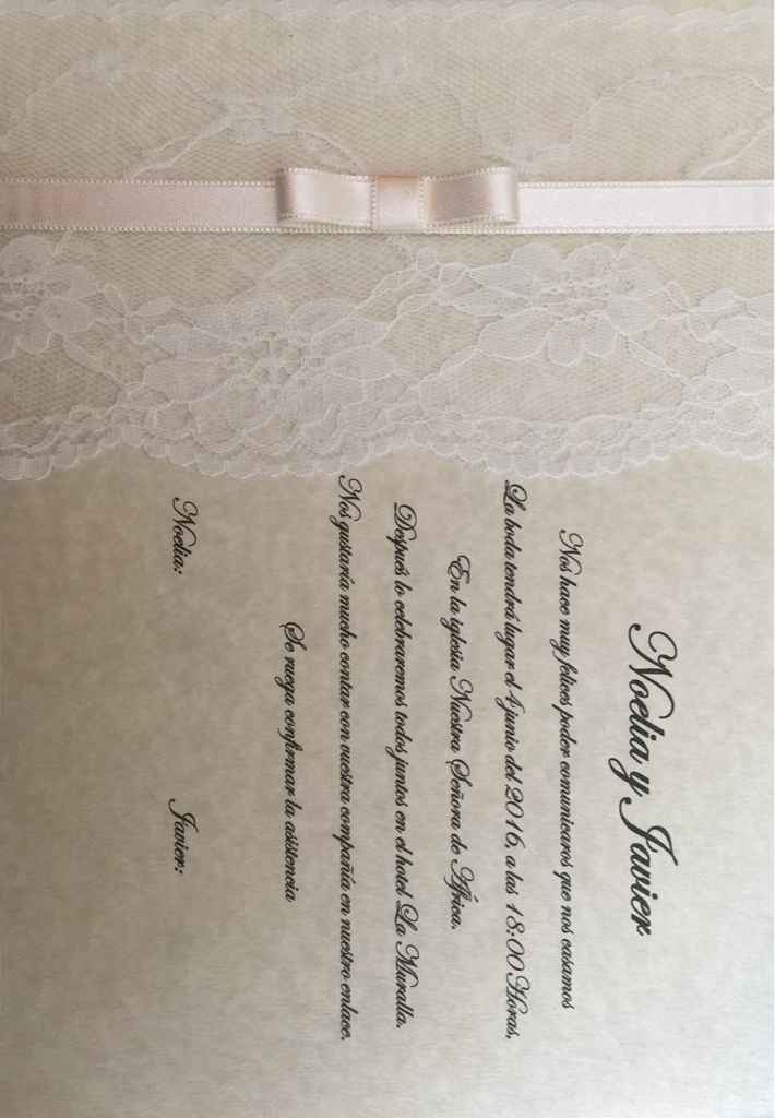 La invitación de mi boda hecha por mi. 