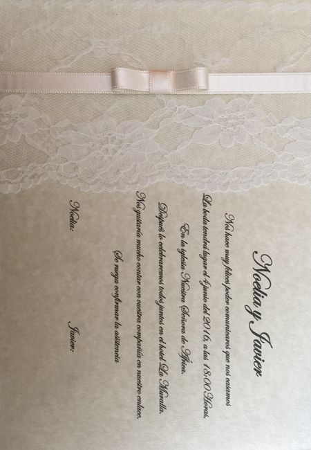 La invitación de mi boda hecha por mi. 