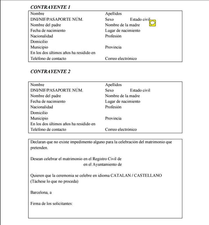 Impreso solicitud