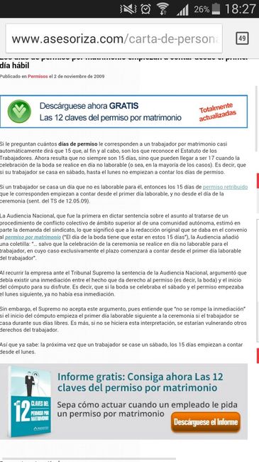 Dias para el viaje de novios - 1