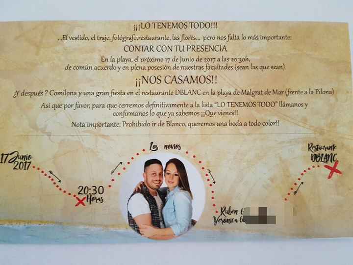 Nuestras invitaciones boda playera!! - 1