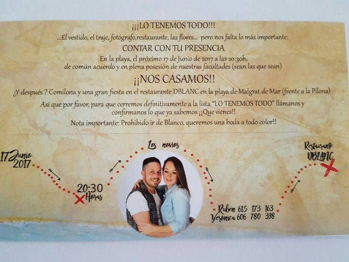 Nuestras invitaciones boda playera!! - 2