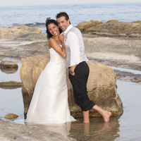en la playa
