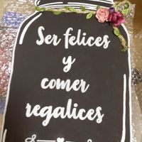 cartel para el Candy Bar ( ser felices y comer regalices)