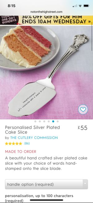 Cuchillo y pala de tarta de plata grabada: la tradición ya ha pasado de moda? - 1