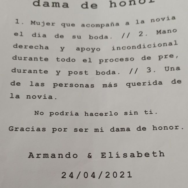 Detalles para damas de honor, madrina y abuela 4