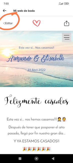 Dudas con la web personalizada de bodas 1