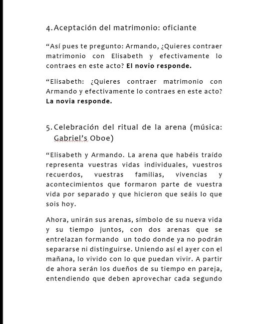 Estructura de una ceremonia civil 3