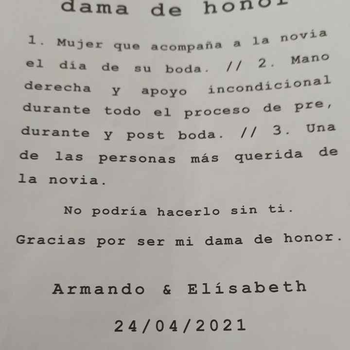 Detalles para damas de honor, madrina y abuela - 1