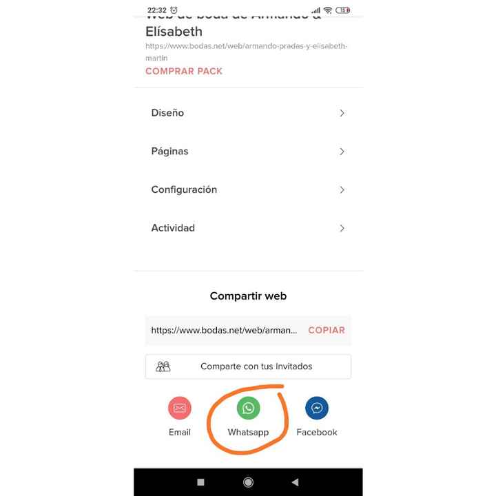 Help me!como enviar la web de boda por whatssap?? - 3