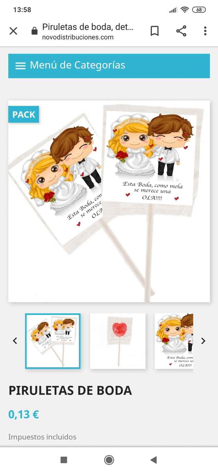 Tarjeta de agradecimiento con piruleta o gominola - 1