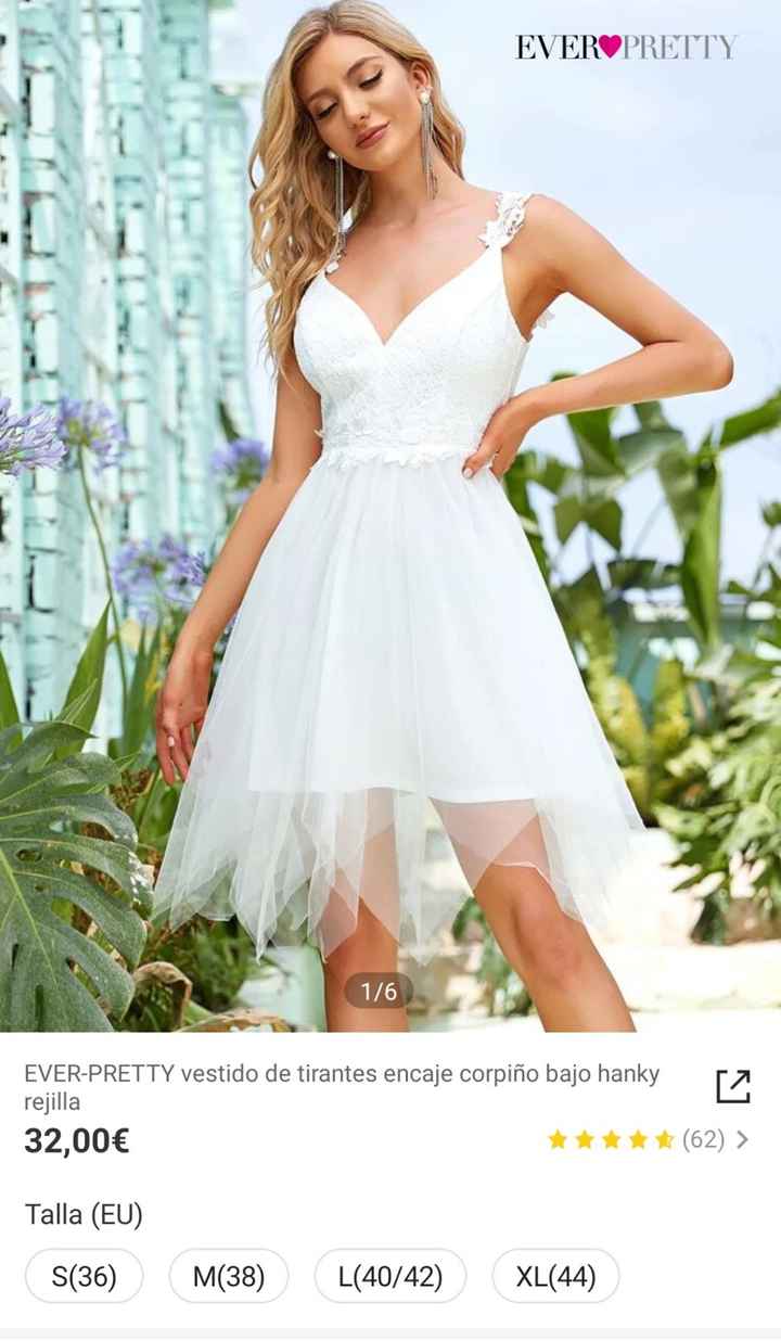 Vestido de novia corto con mucho tul - 1