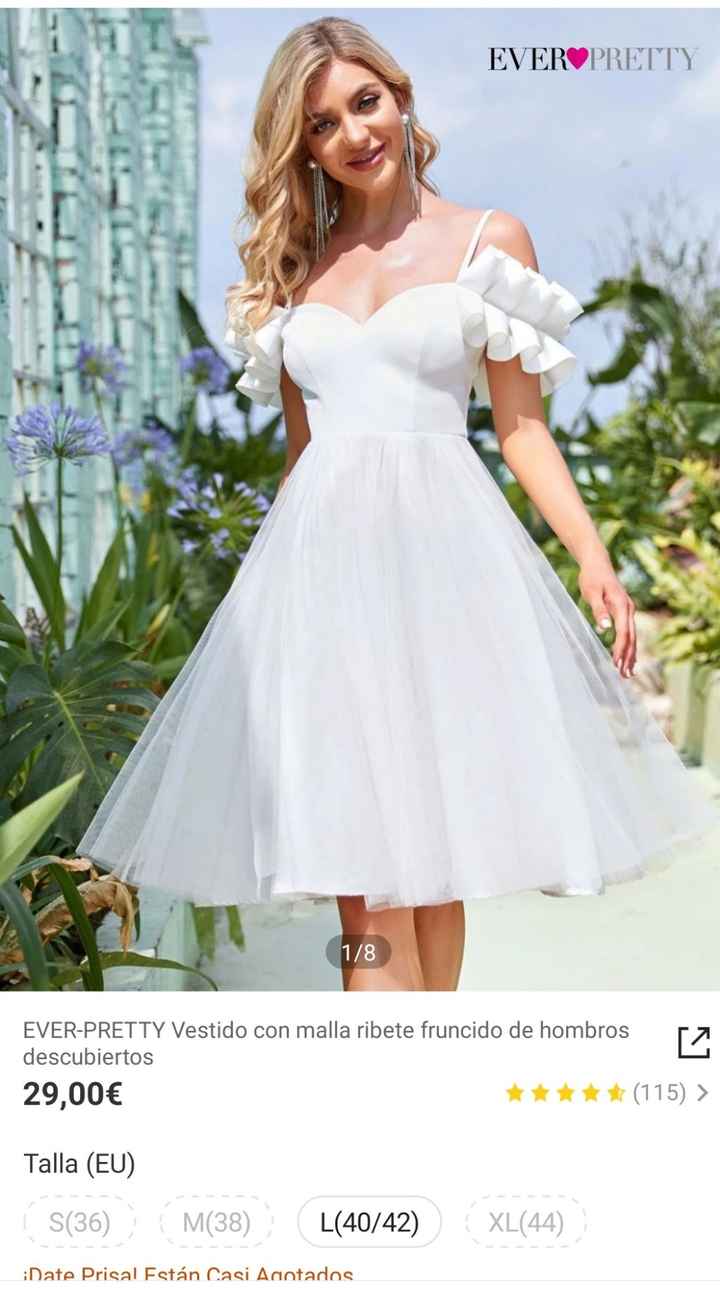 Vestido de novia corto con mucho tul - 2