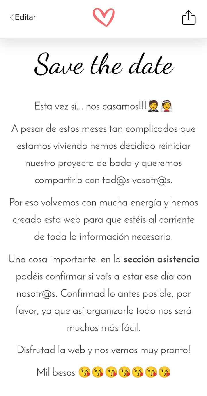 Recordatorio del aplazamiento de la bida - 1