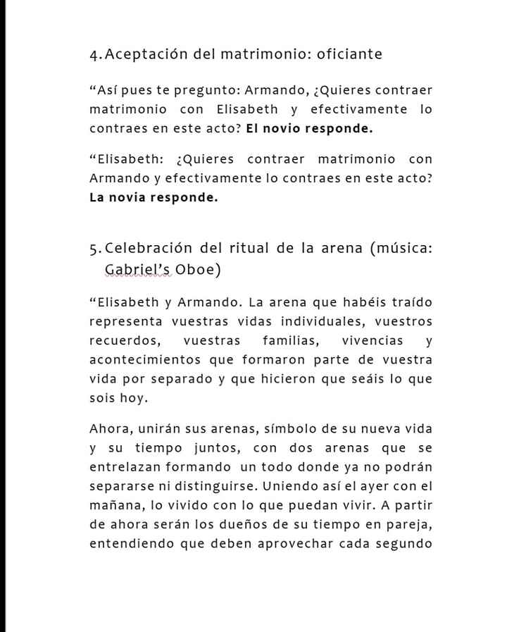 Estructura de una ceremonia civil - 3