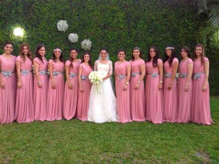 damas de honor en rosa