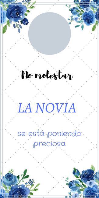 Cartel No molestar novia arreglándose 5