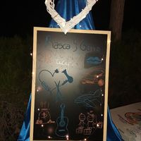 Pizarra expuesta en la zona de baile