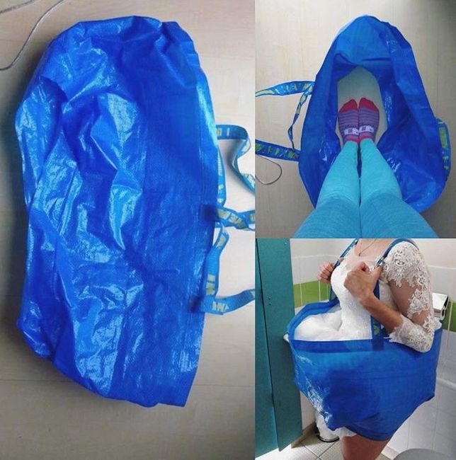 Alguien dudaba que la bolsa azul de Ikea es multiusos?? 😂😂 - 1