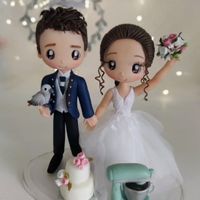 Figuras novios en porcelana fría - 1