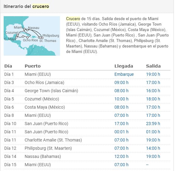 Crucero MSC Seaside