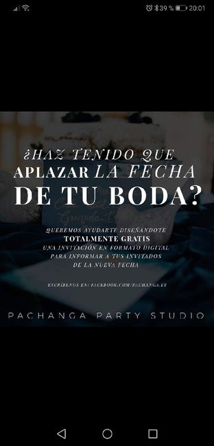 Invitación digital por aplazamiento de boda 1