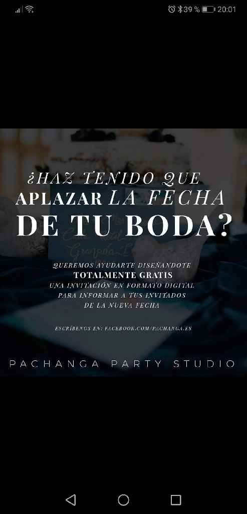 Invitación digital por aplazamiento de boda - 1