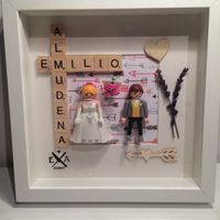 Regalos para los siguientes. cuadro playmobil y pingüinos de ganchillo - 2