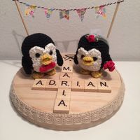 Regalos para los siguientes. cuadro playmobil y pingüinos de ganchillo - 3