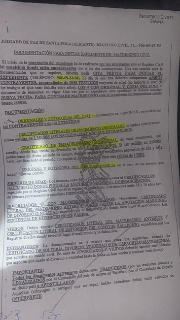 Duda sobre el papeleo para casarse 1