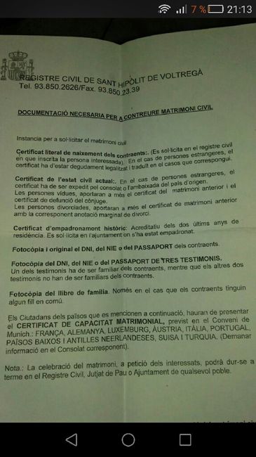Papeles para casarte por lo civil - 1
