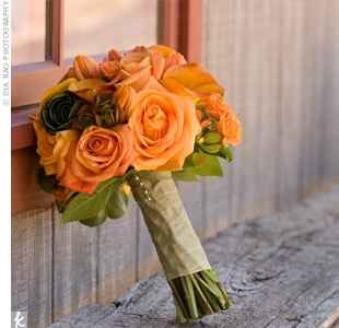 ramo de novia naranja