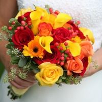ramo de novia tonos naranja