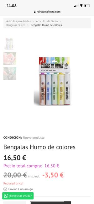 Bengalas humo de colores 1
