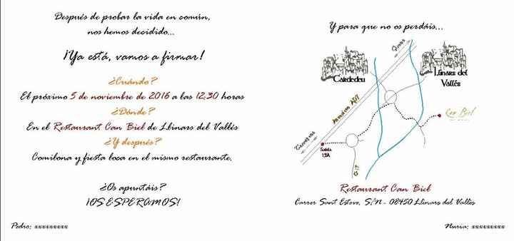 Invitación parte trasera