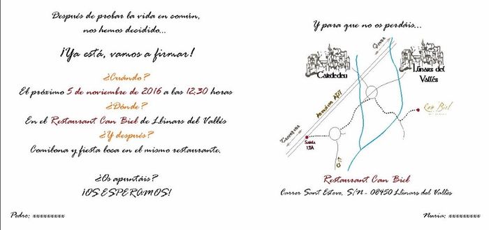 Invitación parte trasera