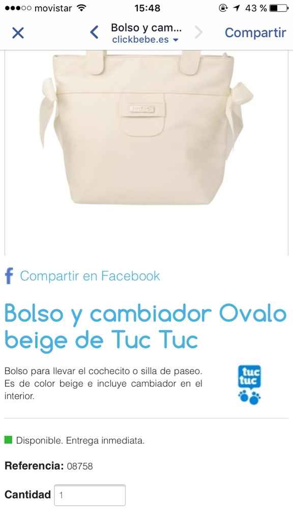 Bolso para bugaboo camaleon marfil - 1